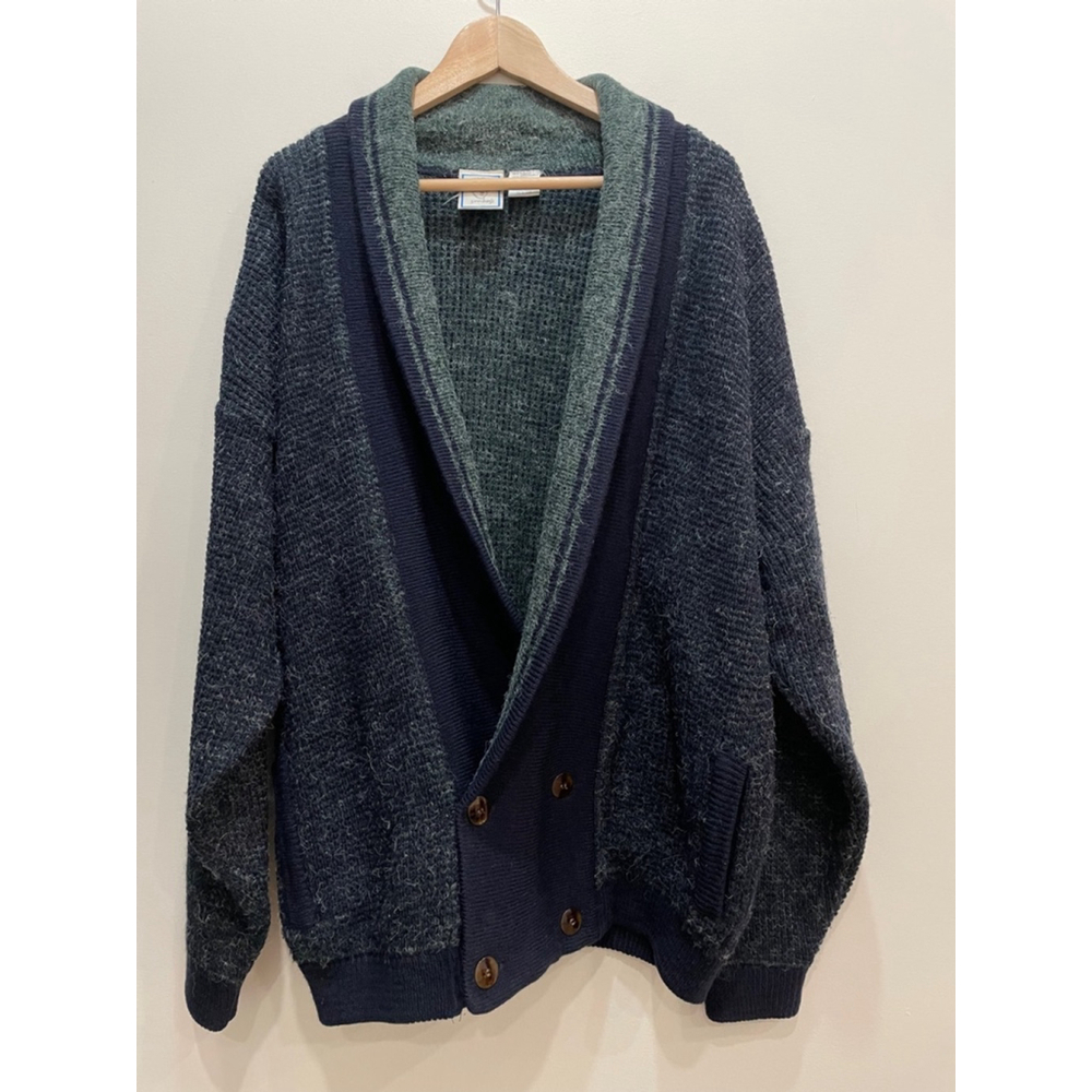 Uomo Sunday’s Vintage Men’s Cardigan Sweater L Preppy Grandpa Academia Boxy